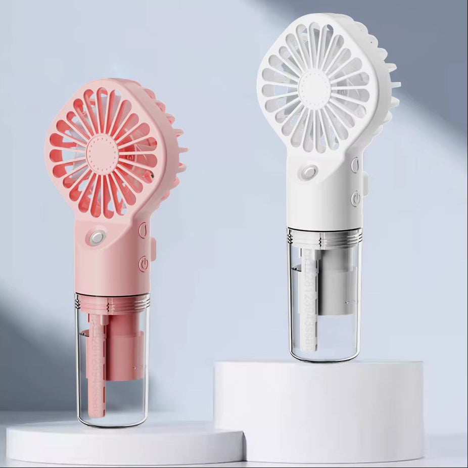 Electric Fan Handheld Mini Fan 4 Speed Adjustable Spray Fan USB Rechargeable Portable Fan with Mist Mini Cooler Wireless Fan